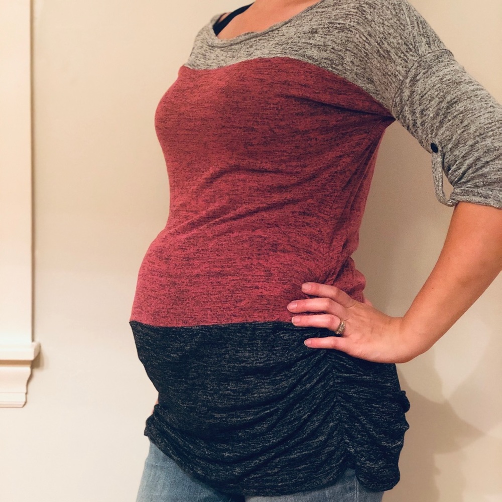3/4 Length Stretchy Maternity Top